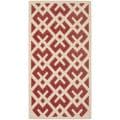 Safavieh Courtyard Contemporary Red/ Bone Indoor/ Outdoor Rug - 2' x 3'7