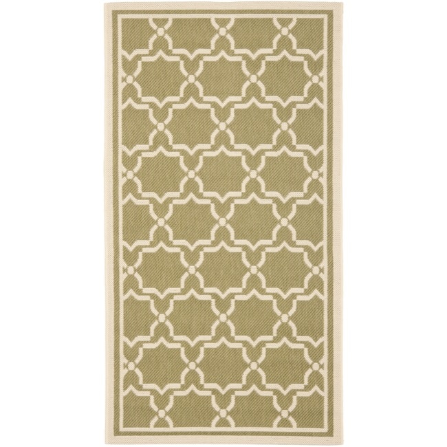 Poolside Green/beige Geometric Indoor/outdoor Rug (53 X 77)