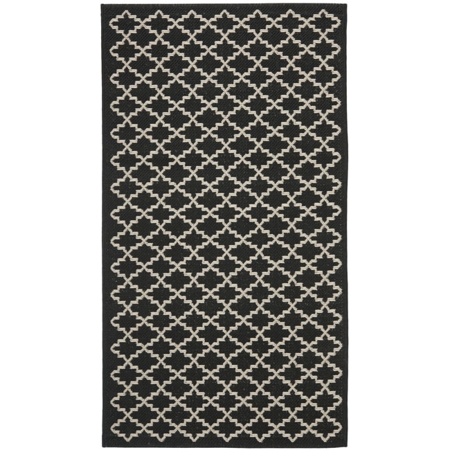 Poolside Black/ Beige Indoor Outdoor Rug (2 X 37)