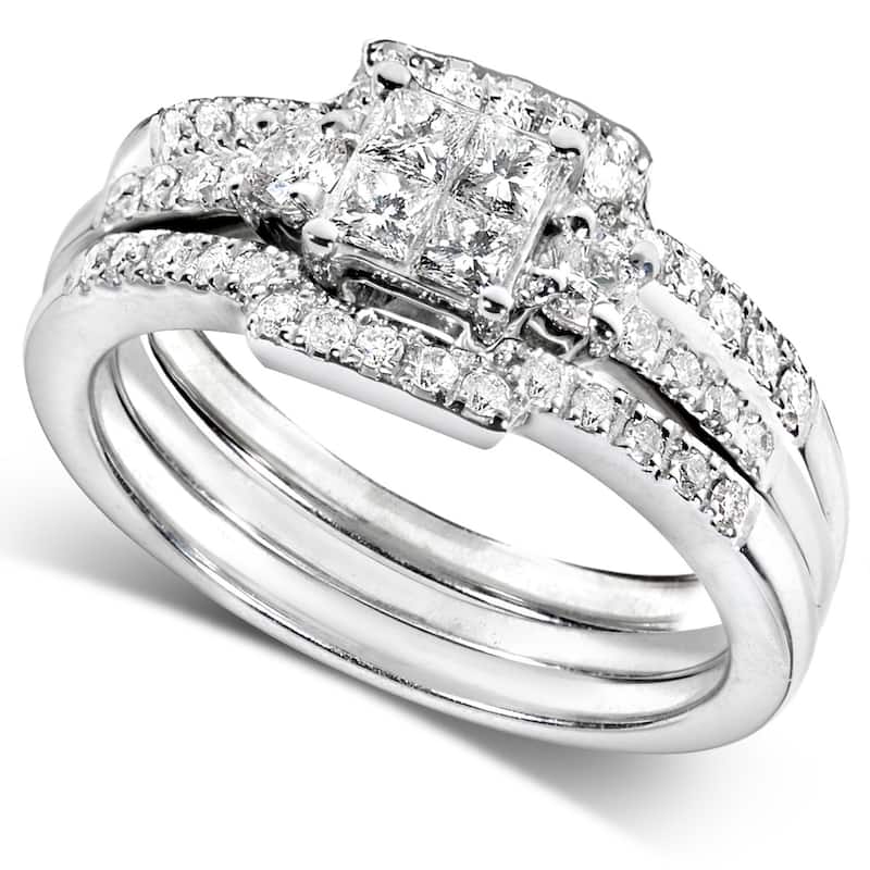 Annello by Kobelli 14k White Gold 1/2ct TDW Diamond Bridal Ring Set