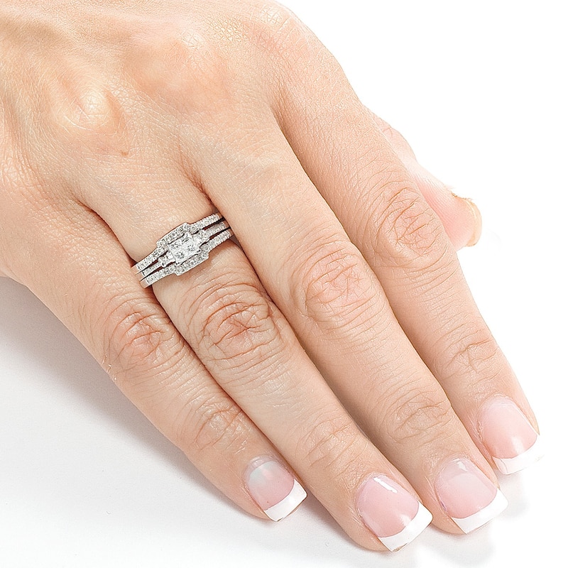 Annello by Kobelli 14k White Gold 1/2ct TDW Diamond Bridal Ring Set