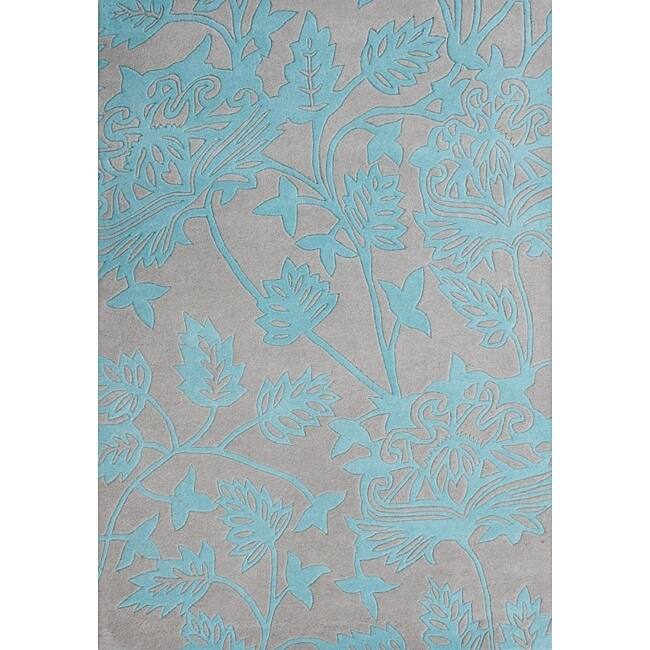 Alliyah Handmade Silver Cloud New Zealand Blend Wool Rug (5' x 8') - 5' x 8'