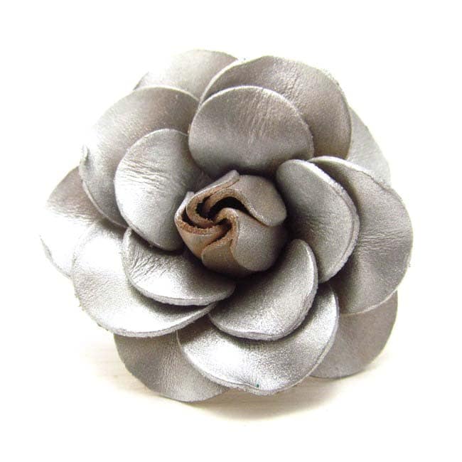 Purple Petals Genuine Leather Blooming Rose Free Size Ring (Thailand)
