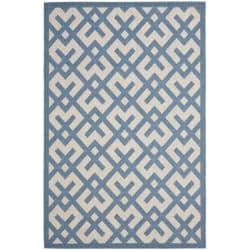 Poolside Beige/ Blue Indoor Outdoor Rug (8' x 11'2) Safavieh 7x9   10x14 Rugs