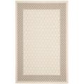 Safavieh Poolside Beige/Dark Beige Round Diamond Bordered Indoor/Outdoor Rug - 8' x 11'2