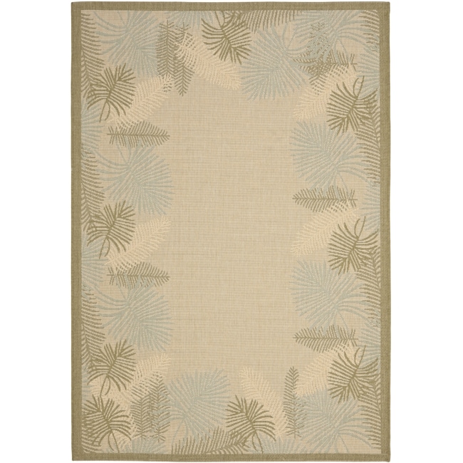 Poolside Cream/green Indoor/outdoor Polypropylene Rug (4 X 57)