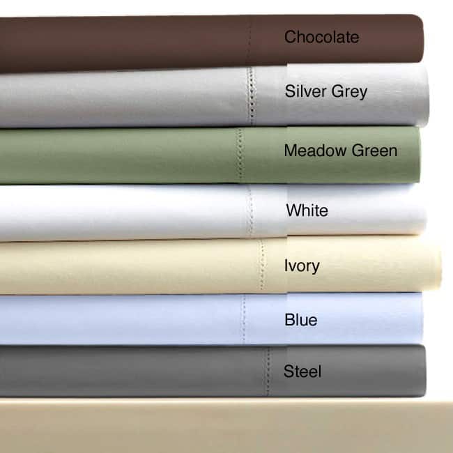 Egyptian Cotton Sateen 600 Thread Count Solid Pillowcases (Set of 2) - Ivory - Pillowcases - King