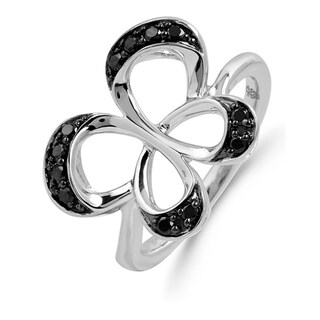 Bridal Symphony Sterling Silver 1/5ct TDW Black Diamond ...
