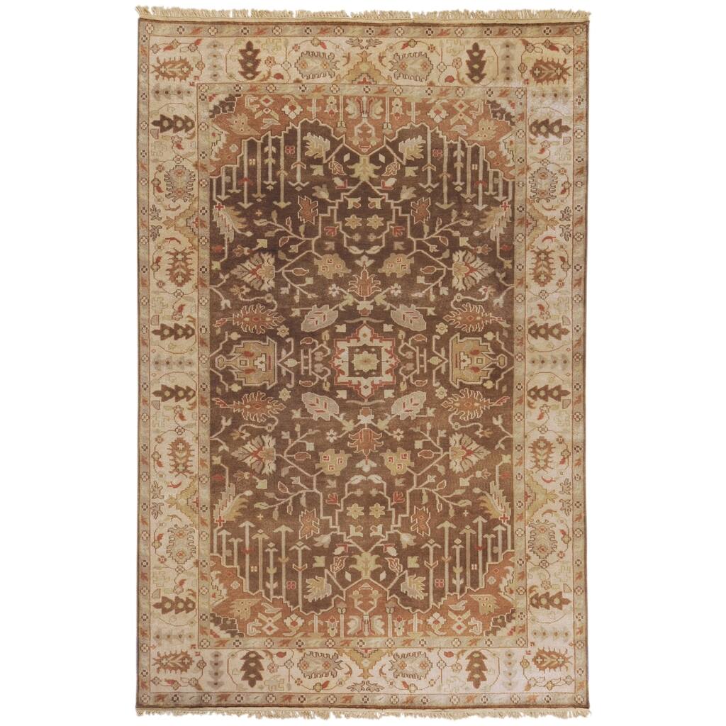 Hand-knotted Brown Itemide Semi-Worsted New Zealand Wool Area Rug - 8' x 11'