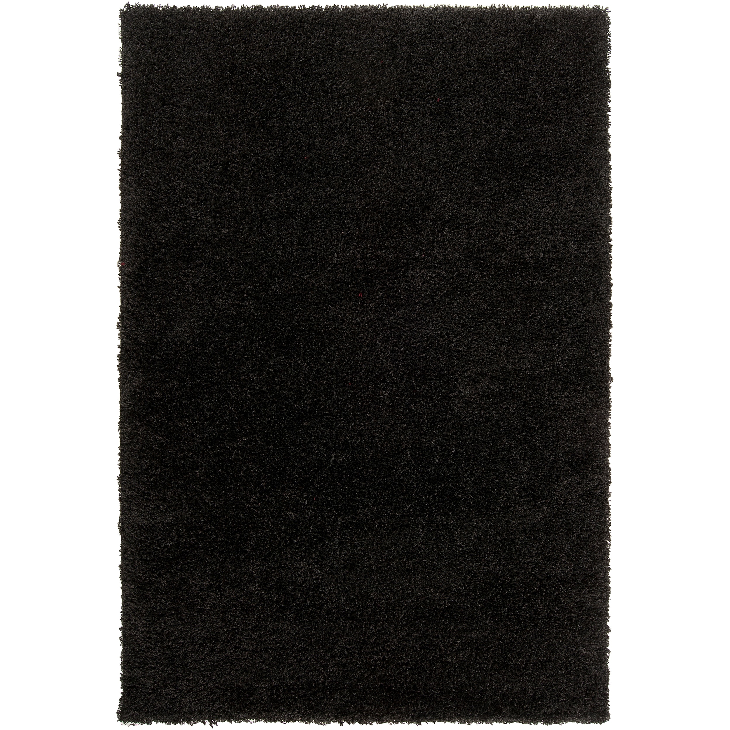 Woven Black Luxurious Soft Polypropylene Shag Rug (53 X 76)