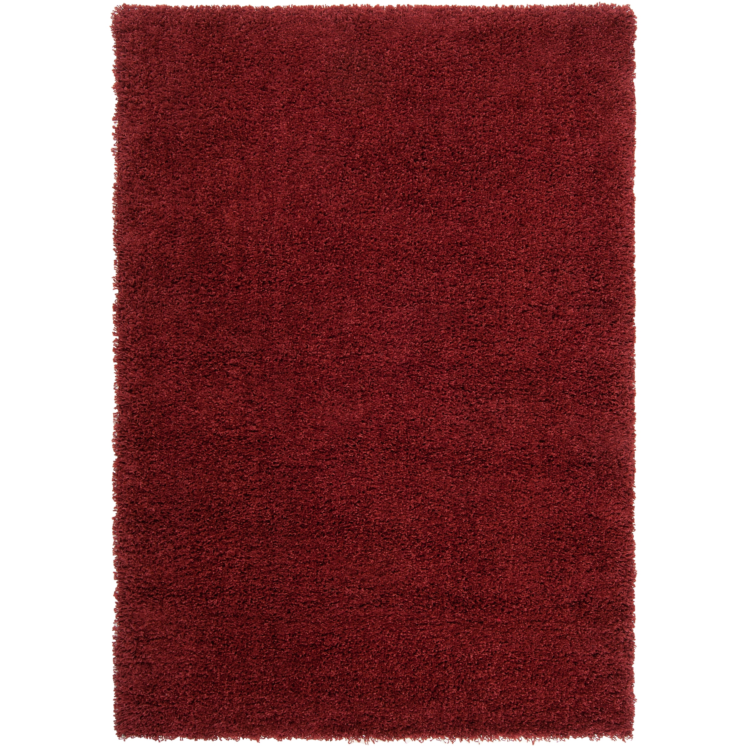 Woven Red Luxurious Soft Shag Polypropylene Rug (53 X 76)