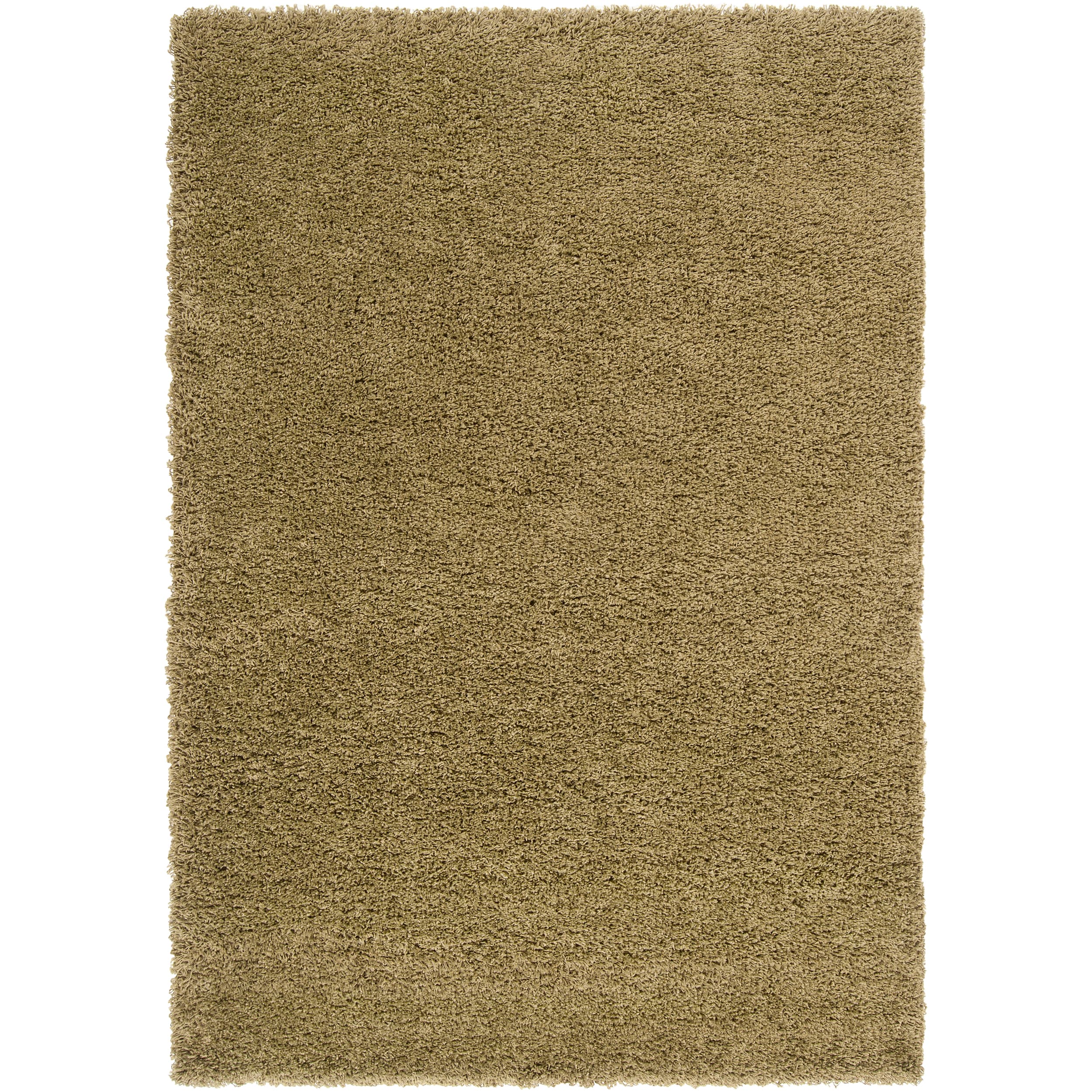 Woven Green Luxurious Soft Shag Transitional Rug (53 X 76)