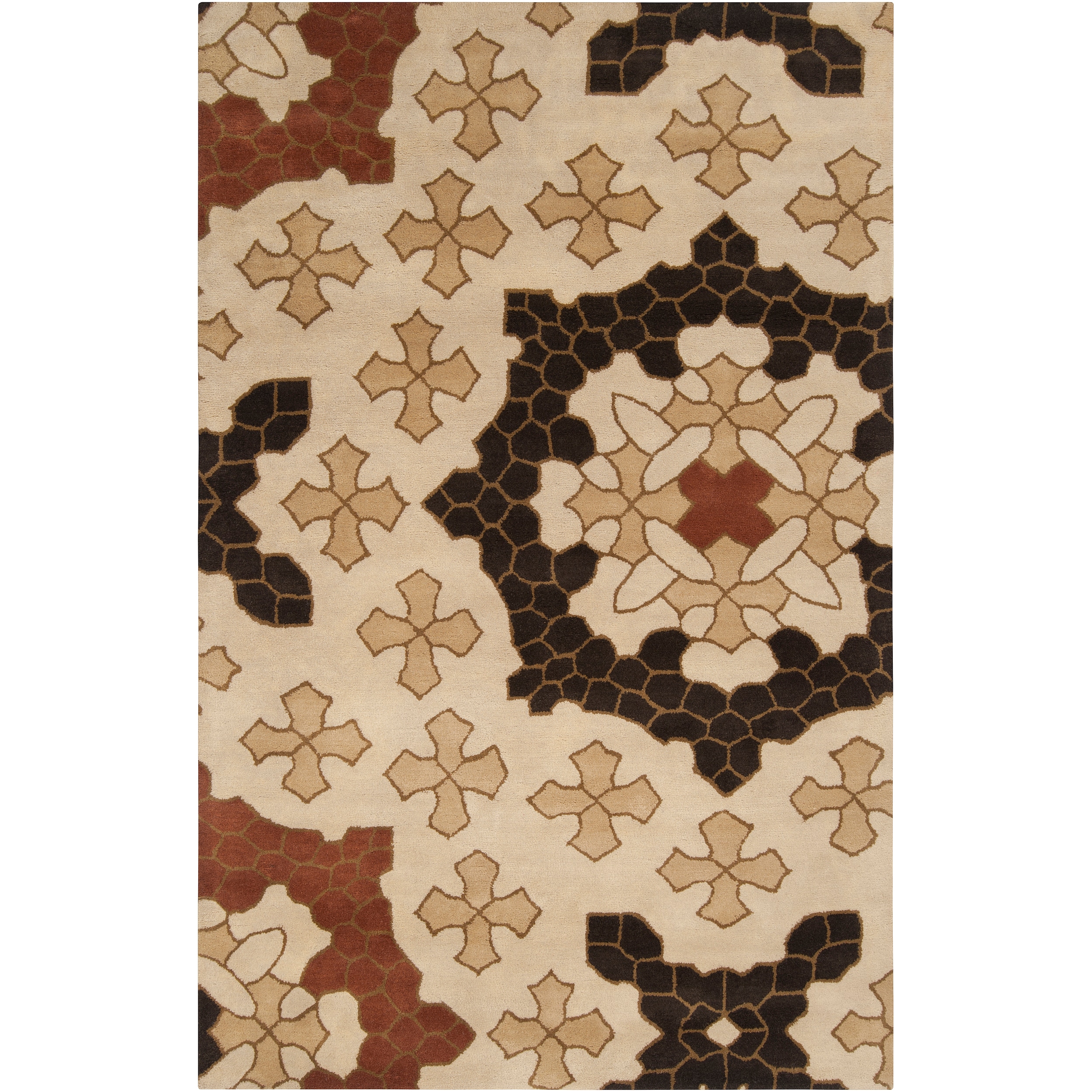 Smithsonian Hand tufted Beige Smithy Medallion Wool Rug (33 X 53)