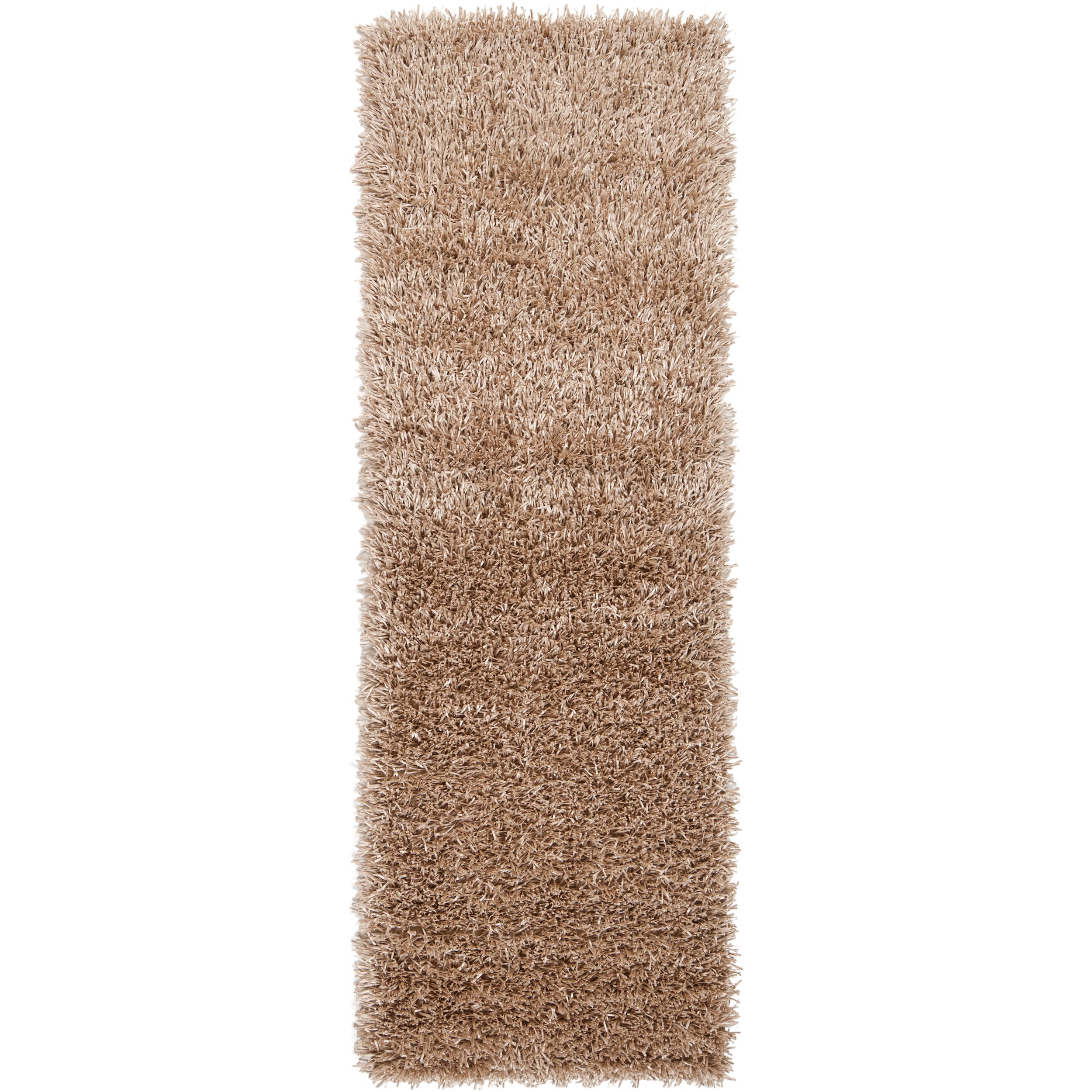 Hand woven Brown Shine Soft Plush Shag Rug (26 X 8)