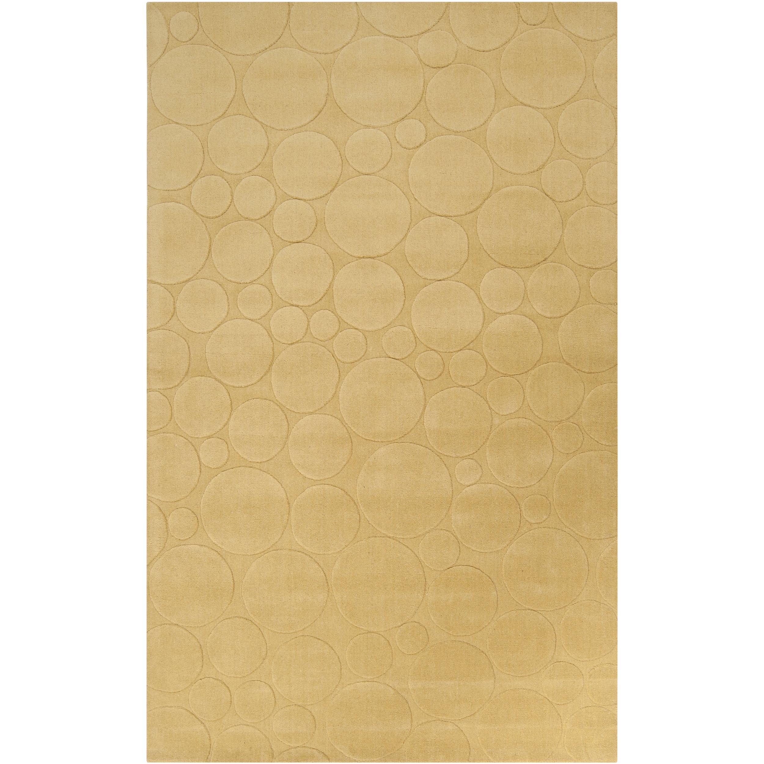 Candice Olsonloomed Gold Scrumptious Geometric Circles Wool Rug (5 X 8)