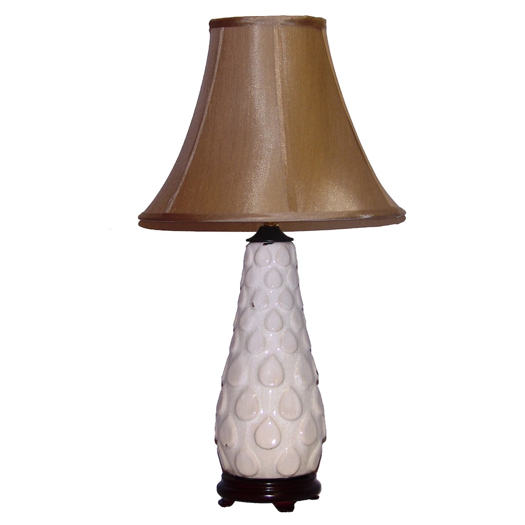 Crown Lighting 1-light Contempo Distressed White Ceramic Table Lamp