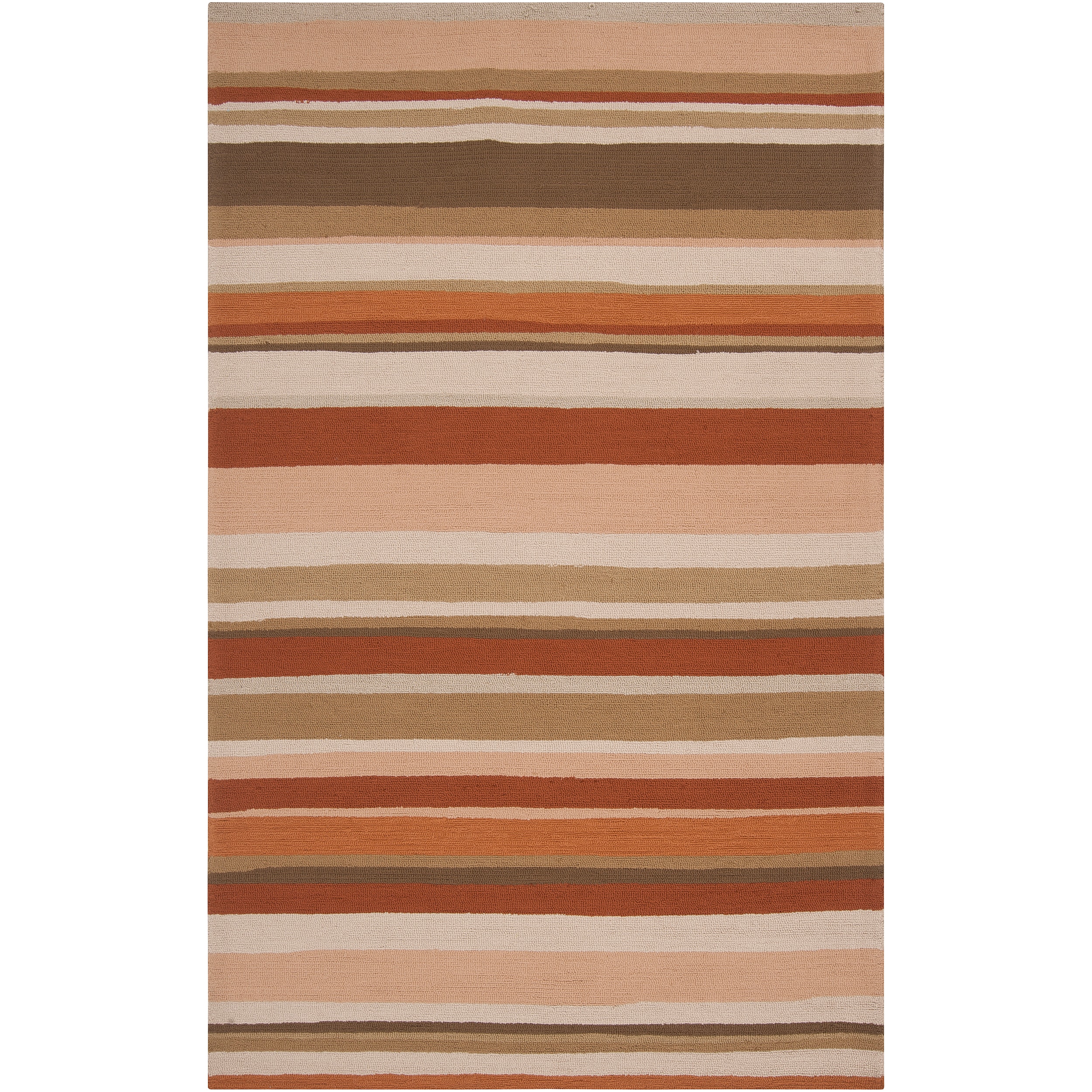 Hand hooked Tan Radiant Indoor/outdoor Stripe Area Rug (3 X 5)