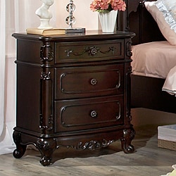 Dark brown nightstand set of deals 2