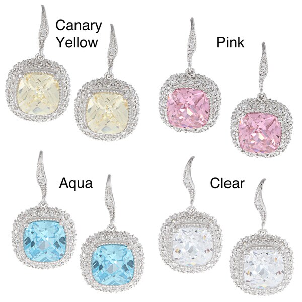 Shop Sterling Silver Colored Cubic Zirconia Earrings Overstock 6682892