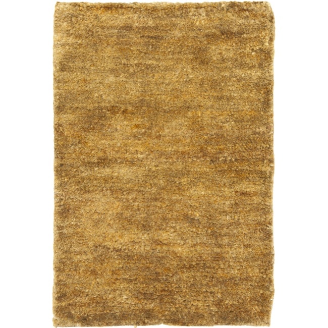 Hand knotted Vegetable Dye Solo Carmel Hemp Rug (2 6 X 14)