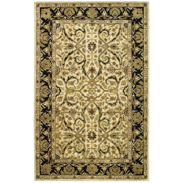 Safavieh Handmade Heritage Timeless Traditional Ivory/ Black Wool Rug - 9'6 x 13'6