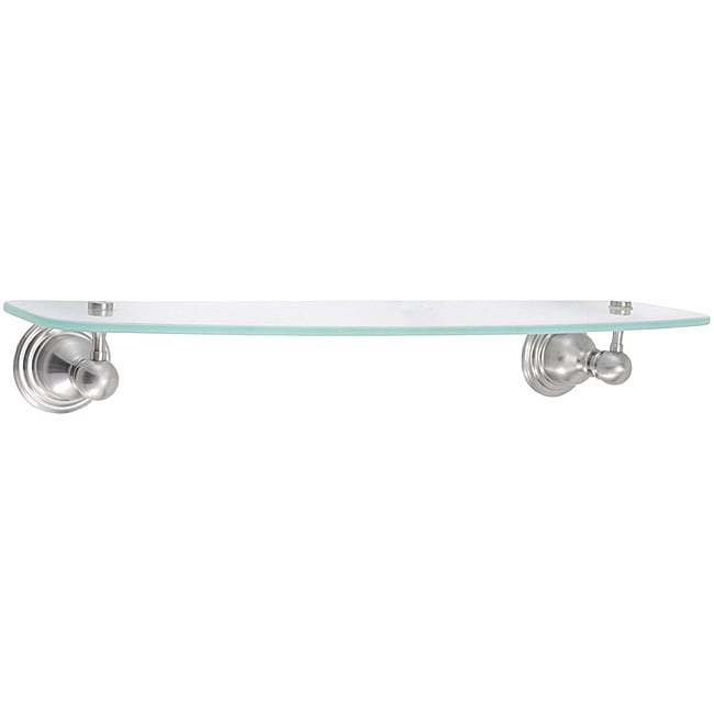 Belle Foret Satin Nickel Glass Vanity Shelf