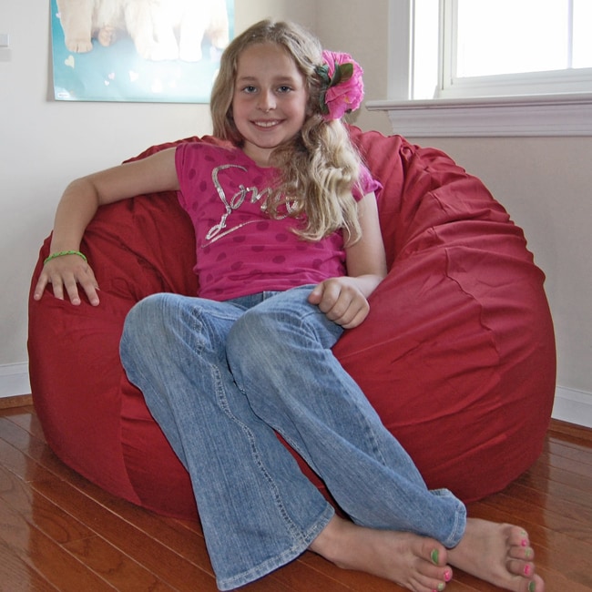 Ahh Products Dark Red Organic Cotton Washable Bean Bag Chair (Dark Red Materials Organic cotton cover, polyester liner, polystyrene fillingWeight 9 poundsDiameter 36 inchesFill Reground polystyrene (styrofoam) piecesClosure ZipperRemovable and washab