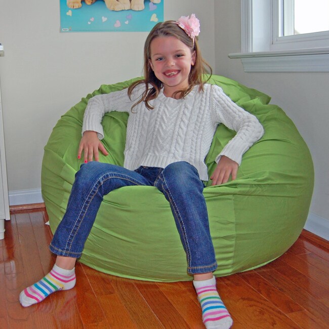 Ahh Products Lime Green Organic Cotton Washable Bean Bag Chair (Lime green Materials Organic cotton cover, polyester liner, polystyrene fillingWeight 9 poundsDiameter 36 inchesFill Reground polystyrene (styrofoam) piecesClosure ZipperRemovable and wa