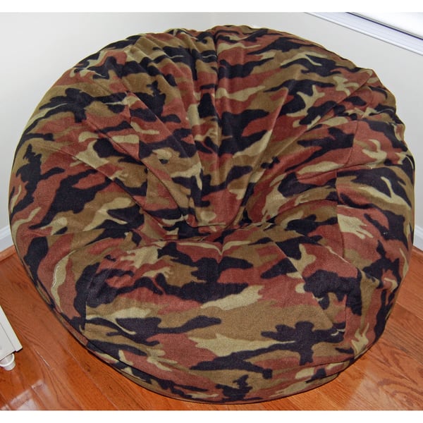 Ahh Products Woodland Camouflage Fleece Washable Bean Bag Chair