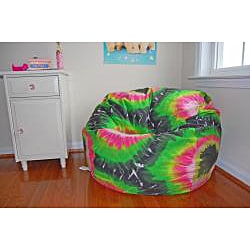 Ahh Products Pink and Green Tie Dye Cotton Washable Bean Bag Chair