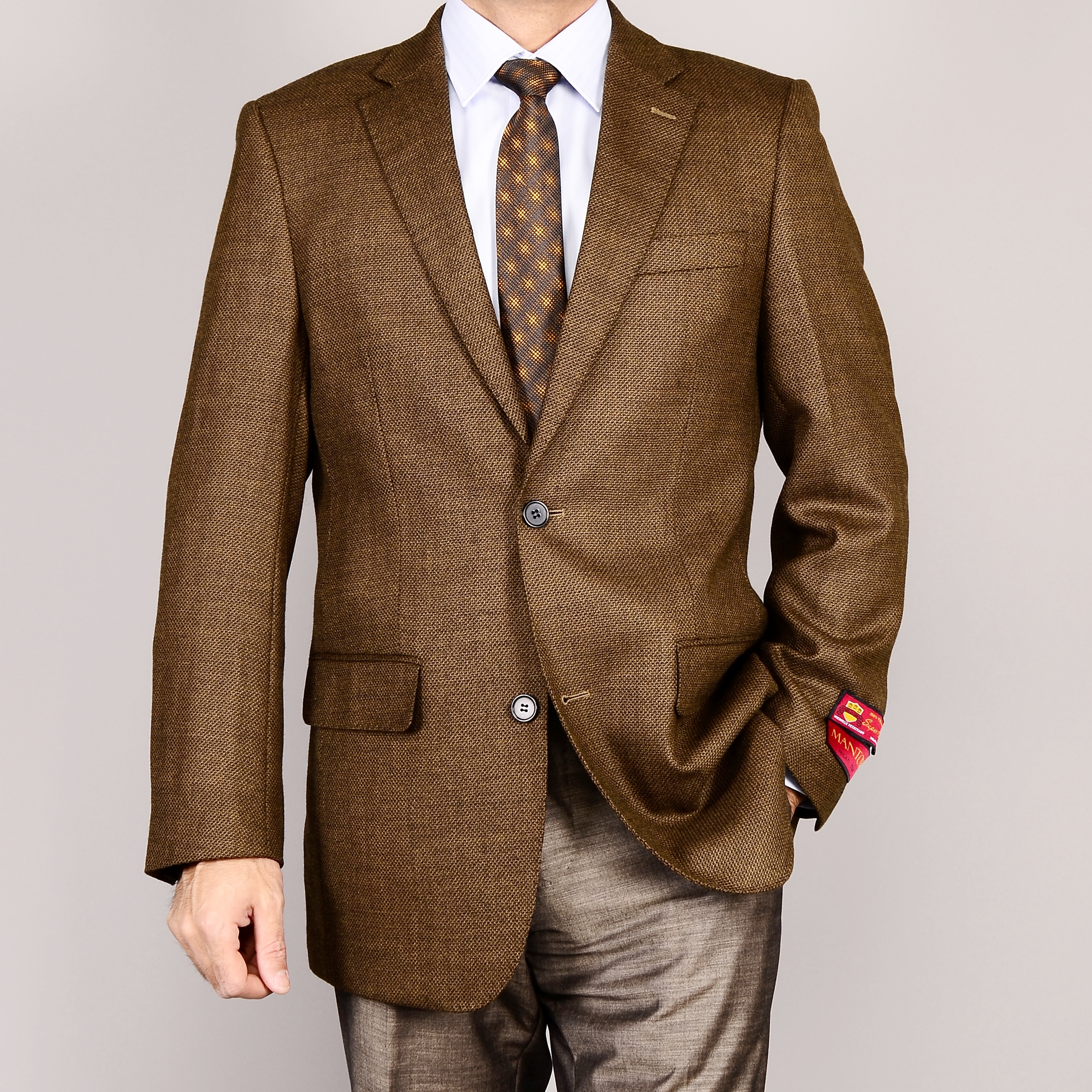 Shop Men's Brown 2-Button Wool Sport Coat - Free Shipping Today ...