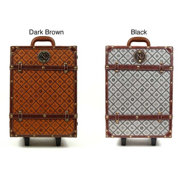 Nicole Lee Adela 19-inch Faux-leather Rolling Carry-on Upright Suitcase