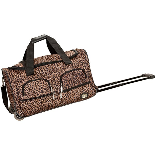Shop Rockland Deluxe Leopard 22-inch Carry-on Rolling Duffle Bag - Free Shipping On Orders Over ...