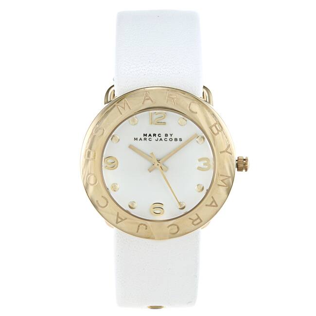 Marc Jacobs Women's Amy White-and-goldtone Watch