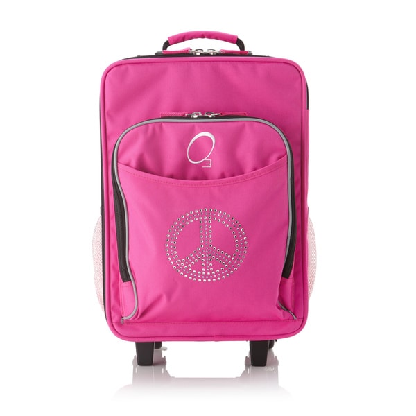 Obersee Kids 'Rhinestone Peace' 16 inch Rolling Carry On Cooler Upright O3 Kids' Single Uprights