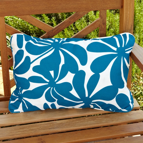 Penelope Blue/ White Floral Outdoor Pillows (Set of 2)  