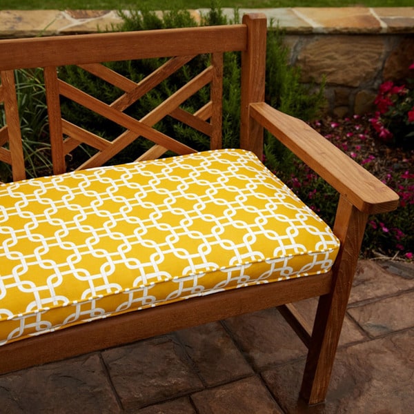 Shop Penelope Yellow 48-inch Outdoor Bench Cushion - Free 