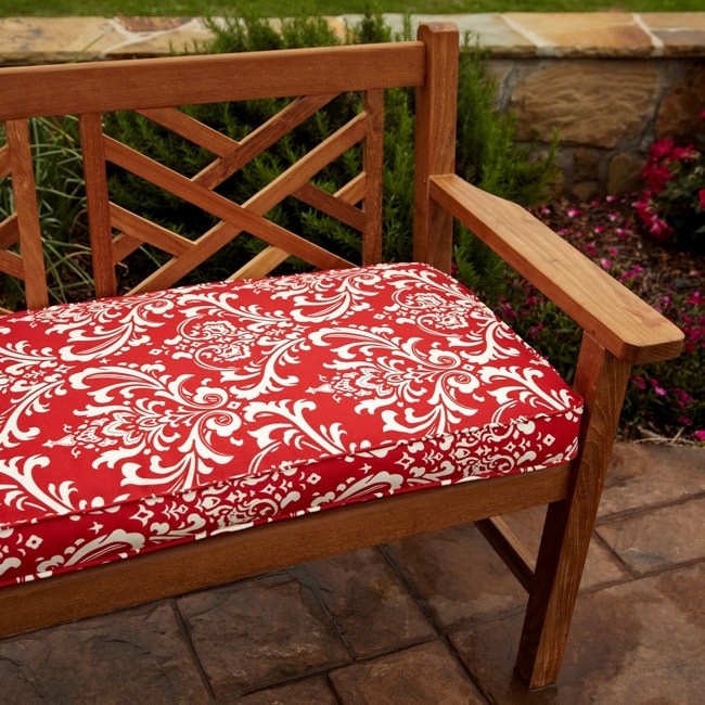 Penelope Red 48-inch Outdoor Bench Cushion - Free Shipping Today ...