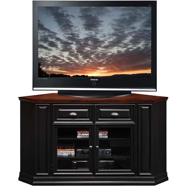 Black/Cherry 62-inch Corner TV Stand & Media Console