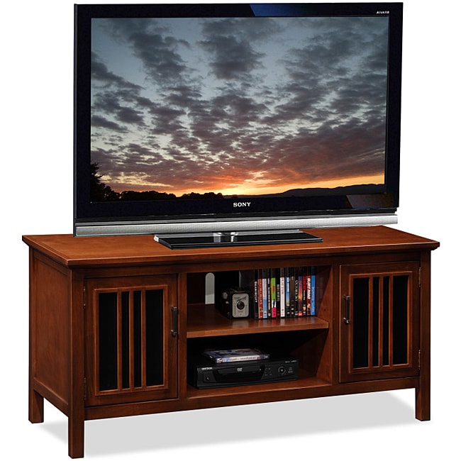 Amber/Black Glass 50-inch TV Stand & Media Console - 14248356 ...