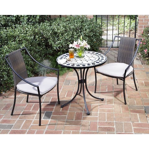 Black and Tan 3-piece Tile Top Bistro Set by Home Styles