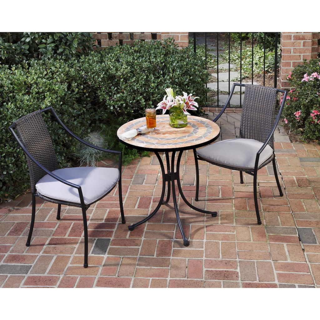 Terra Cotta 3-piece Tile Top Bistro Set by Home Styles