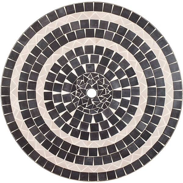 Delmar Black and Gray Tile Top Table with Umbrella Hole - Free Shipping ...