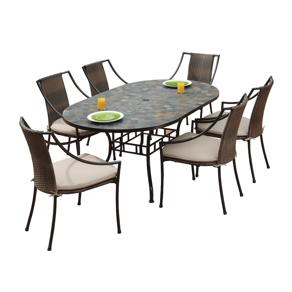 Stone Harbor Table and Laguna Arm Chairs 7-piece Dining Set by Home Styles