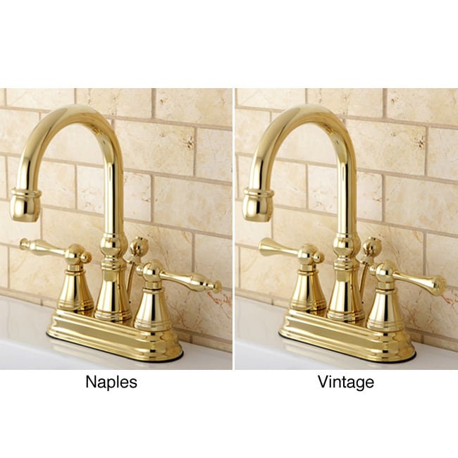 High Spout Polished Brass Bathroom Faucet