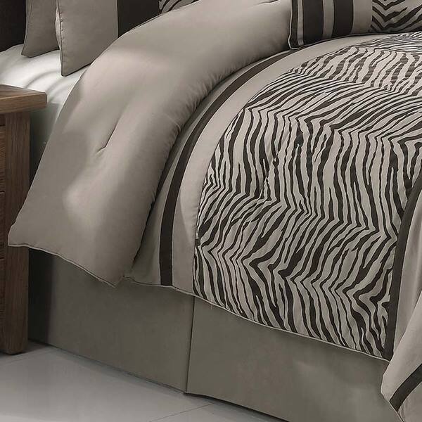 Shop Vcny Laken Zebra 8 Piece Flock Comforter Set Free Shipping