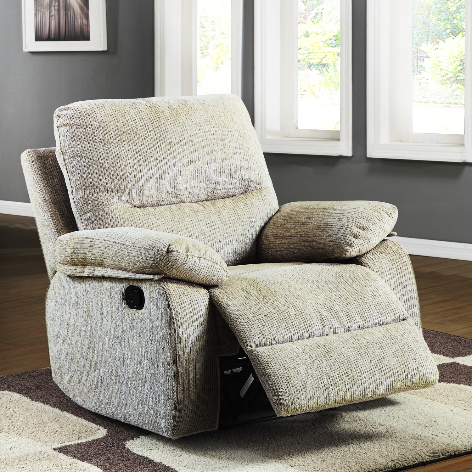 Tribecca Home Corbridge Light Beige Chenille Recliner