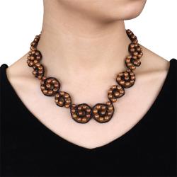 Miadora Black Leather Cord Brown Freshwater Pearl Necklace (6 6.5 mm) Miadora Pearl Necklaces