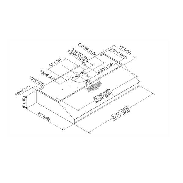 KOBE Brillia CHX30 Series 30inch Under Range Hood Bed Bath
