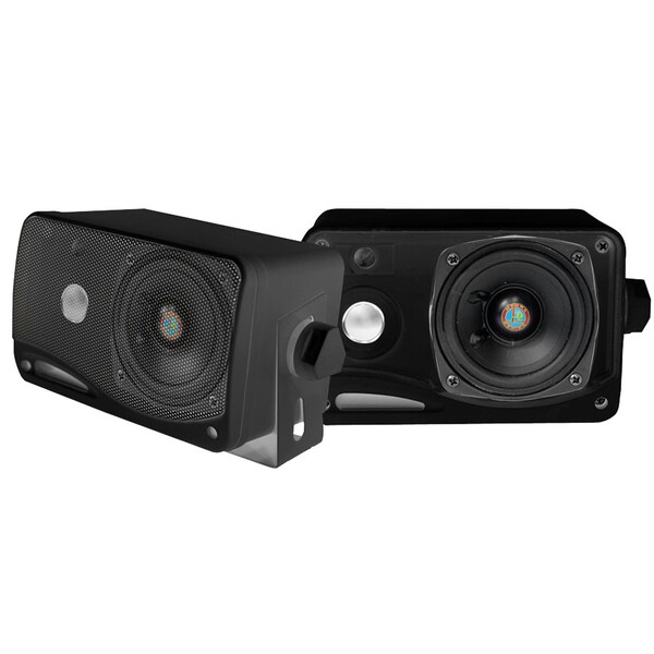 Pyle PLMR24B 3-way Mini Box Speaker System - 3.5 Inch 200 Watt Weatherproof Marine Grade Mount Speakers